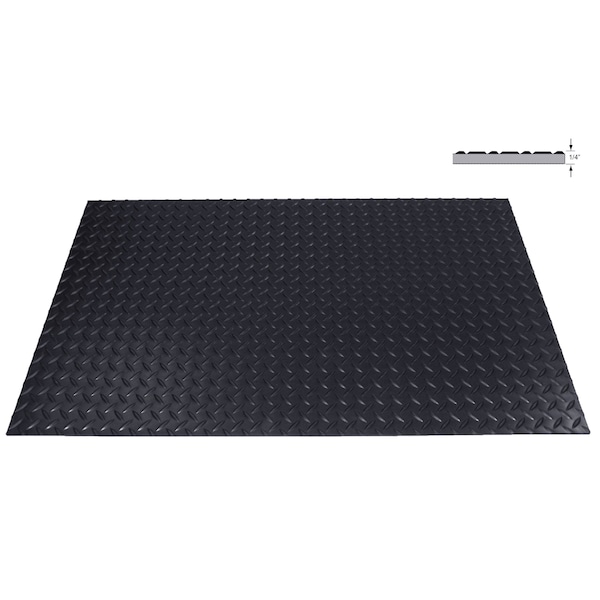 Rhino Mats Black 1/4" Thick, Rubber SB436DX75 Zoro